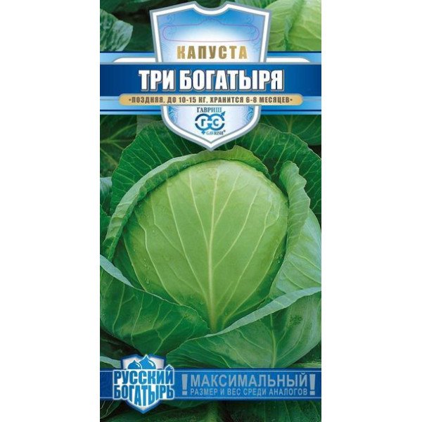 Насіння капусти білоголової Три богатирі /0,5 г/ *Гавриш*