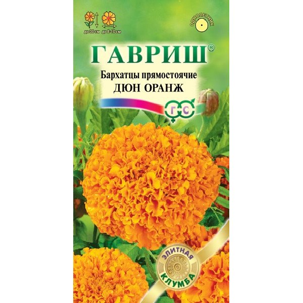Семена бархатцев Дюн Оранж /10 семян/ *Гавриш*