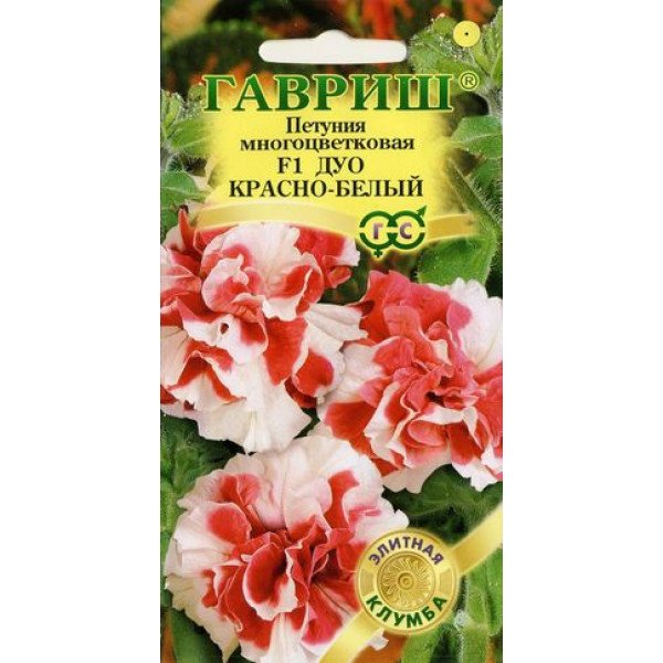 Семена петунии Дуо F1 красно-белый /10 семян/ *Гавриш*