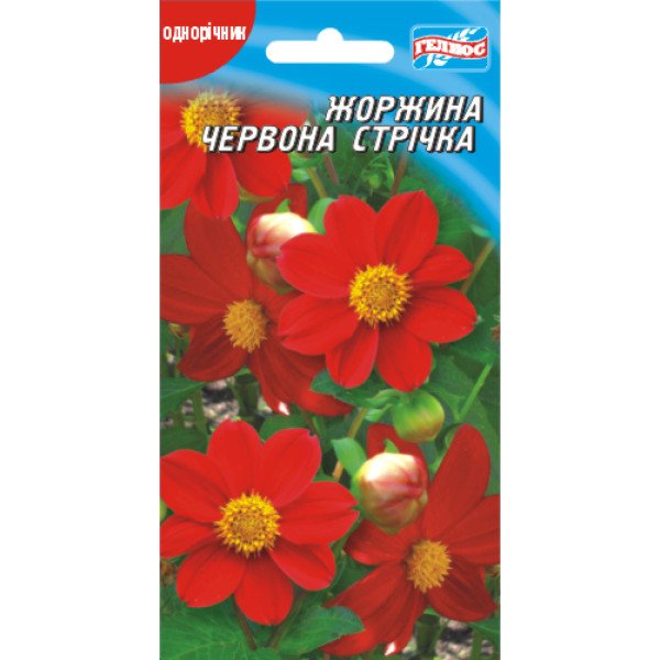 Семена георгины Красная лента /20 семян/ *Гелиос*