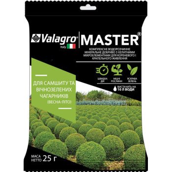 Добриво МАЙСТЕР для самшиту та вічнозелених чагарників /25 г/ *Valagro*