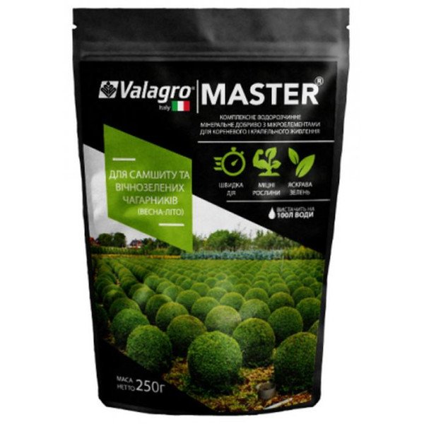 Добриво МАЙСТЕР для самшиту та вічнозелених чагарників Весна-Літо /250 г/ *Valagro*