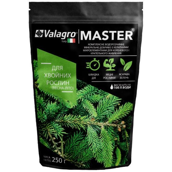 Добриво МАЙСТЕР для хвойних рослин Весна-Літо /250 г/ *Valagro*