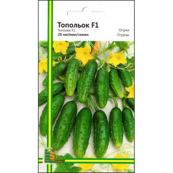 Насіння огірка Топольок F1 /20 насінин/ *Імперія Насіння*