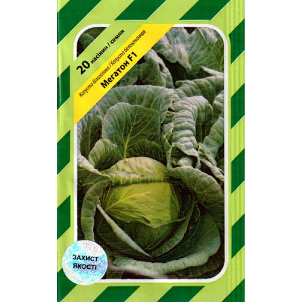 Насіння капусти білокачанної Мегатон F1 /20 насінин/ *АгроПак*