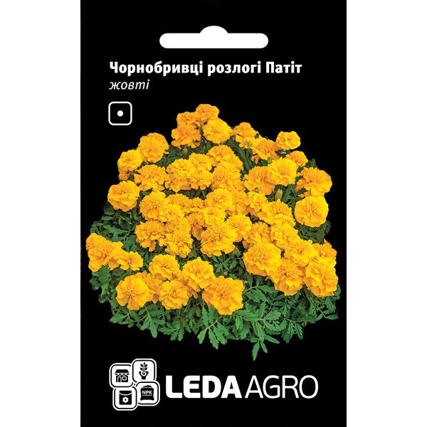 Семена бархатцев Патит желтые /0,25 г/ *LedaAgro*