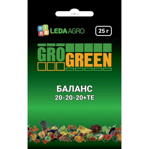 Добриво Баланс NPK 20-20-20 /25 г/ *Gro Green*