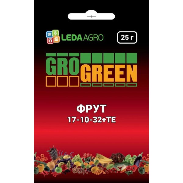 Добриво Фрут NPK 17-10-32 /25 г/ *Gro Green*