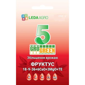 Добриво-гель Фруктус 5 NPK 18-9-36+6Ca+3MgO+TE /250 г/ *Gro Green*