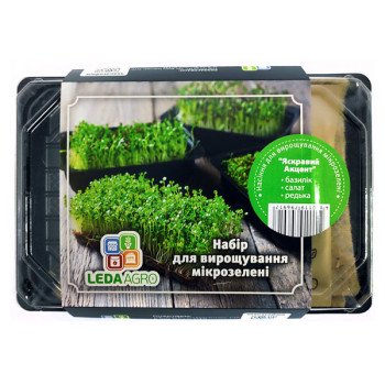 Мікрозелень (мікрогрін) Яскравий Акцент /базилік, салат, редька/ *LedaAgro*
