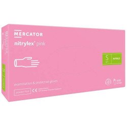 Перчатки Нитрилекс пинк 100 штук (50 пар) /размер S/ *Mercator Medical*