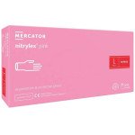 Перчатки Нитрилекс пинк 100 штук (50 пар) /размер L/ *Mercator Medical*