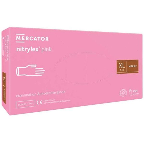 Рукавички Нітрілекс пінк 100 штук (50 пар) /розмір XL/ *Mercator Medical*