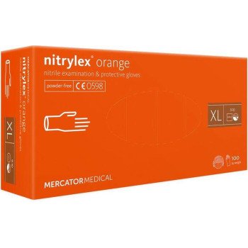 Рукавички Нітрілекс оранж 100 штук (50 пар) /розмір XL/ *Mercator Medical*