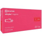 Перчатки Нитрилекс маджента 100 штук (50 пар) /размер L/ *Mercator Medical*