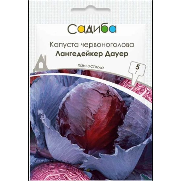 Насіння капусти червоноголової Лангедейкер Дауер /5 г/ *Садиба*