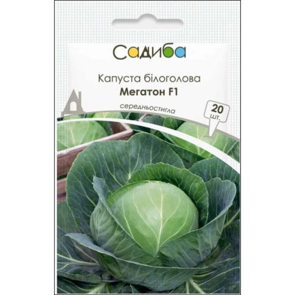 Насіння капусти білоголової Мегатон F1 /20 насінин/ *Садиба*