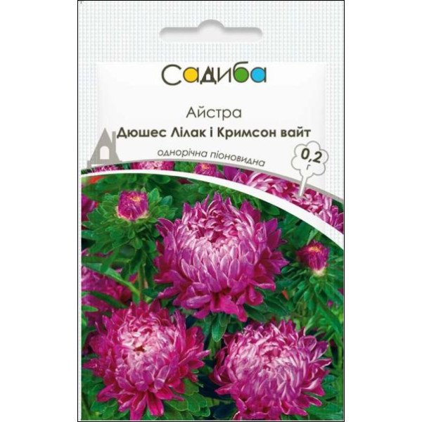 Семена астры Дюшес лилак и кримсон вайт /0,2 г/ *Садыба*