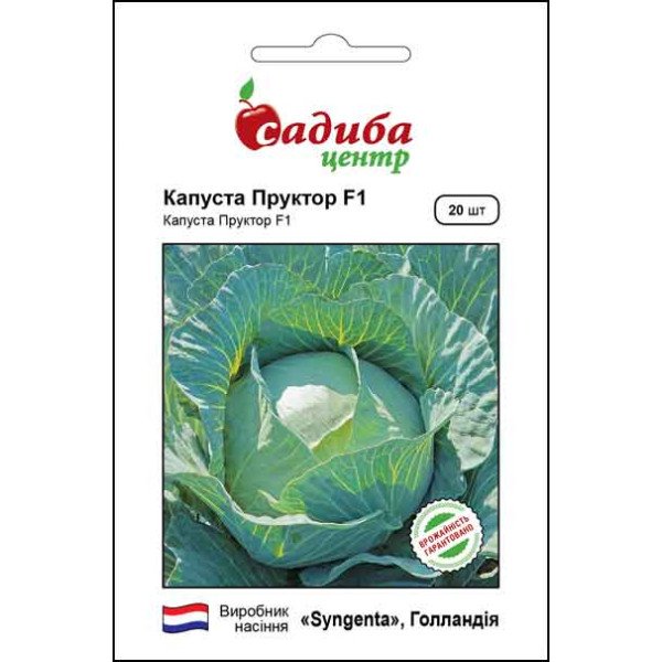 Насіння капусти білоголової Пруктор F1 /20 насінин/ *Садиба*
