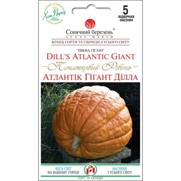 Семена тыквы Атлантик Начальный уровень /5 семян/ *Солнечный Март*