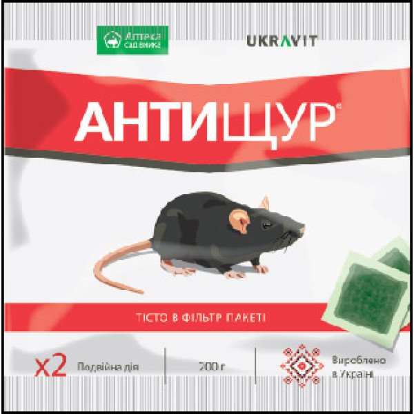 Родентицид Антищур /200 г тістоподібна приманка/ *Укравіт*