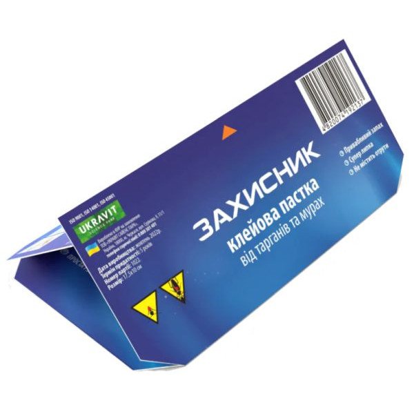 Пастка клейова від тарганів і мурах Захисник /1 шт/ *Укравіт*
